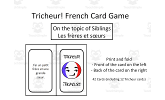 French: Card Game- Tricheur- Siblings