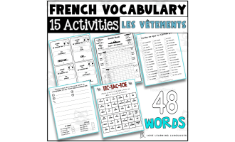 French Clothing Vocabulary Writing and Speaking Activities Packet - VÊTEMENTS