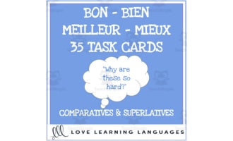 French: Comparatives & Superlatives Task Cards