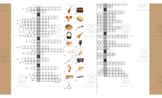 Music Crossword Instruments by Teach Simple