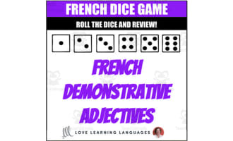 French Demonstrative Adjectives Dice Game - Adjectifs Démonstratifs - Jeu de Dés