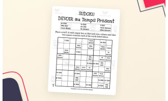 French: DEVOIR Present Tense Sudoku