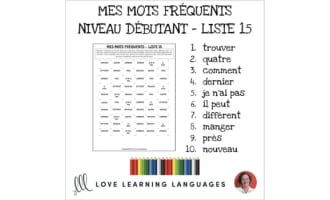 French: Dots and Boxes Game and Word Wall - Frequent Words List 15