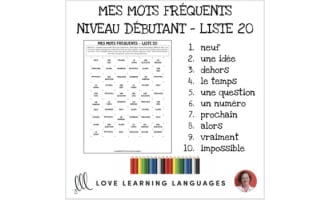 French: Dots and Boxes Game and Word Wall - Frequent Words List 20