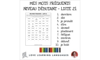 French: Dots and Boxes Game and Word Wall - Frequent Words List 21