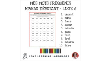 French: Dots and Boxes Game and Word Wall - Frequent Words List 6