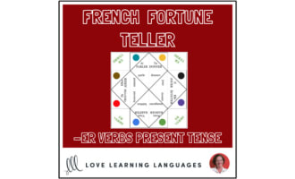 French ER VERBS - PRESENT TENSE fortune tellers for conjugation practice