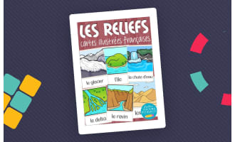 French Flash Cards: Les Reliefs / Reliefs