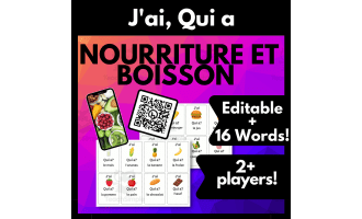 French Food Vocabulary Game Nourriture et Boisson Jeu de Vocabulaire