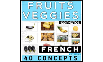 French Fruits Vegetables Flash Cards Vocabulary Resource | Real Photos