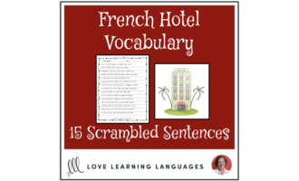French hotel vocabulary scrambled sentences exercise - Distance Learning