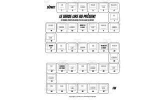French: Lire Conjugation Board Game - Present Tense