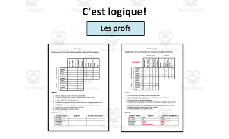 French: Logic Puzzle- Teachers