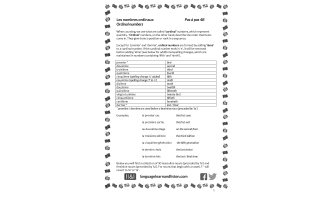 French - Ordinal numbers