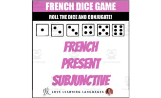 French Present Subjunctive Dice Game - le Subjonctif - Jeu de Dés