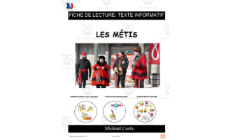 French: Reading comprehension worksheets: Les métis