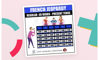 French Regular ER Verbs - Present Tense Jeopardy Style Review Game - PowerPoint