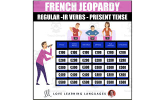 French Regular IR Verbs - Present Tense Jeopardy Style Review Game - PowerPoint