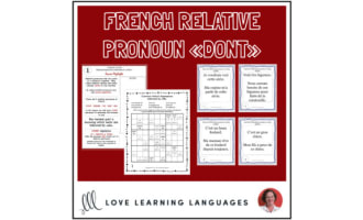 French relative pronoun lesson and teaching resources : DONT - Distance Learning