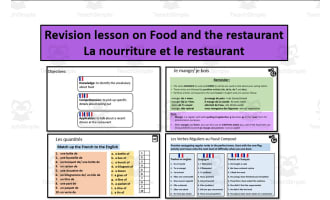 French: Revision Lesson on Food and restaurant- Au restaurant