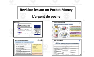 French: Revision Lesson on Pocket Money- Argent de Poche