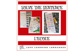 French: Solve the Sentence - School Cut and Paste Worksheets