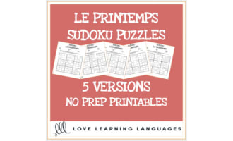 French spring vocabulary sudoku games - Le printemps