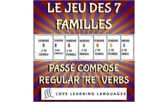 French: The Game of 7 Families | Perfect Tense Regular RE Verbs