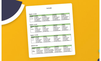 French: Verb Table Conjugation
