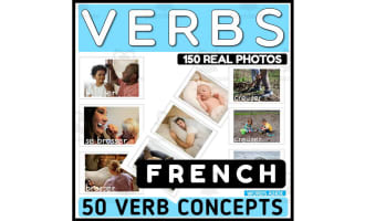 French Verbs Flash Cards Vocabulary Real Photos