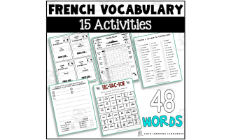 French Vocabulary Writing and Speaking Games and Activities Packet
