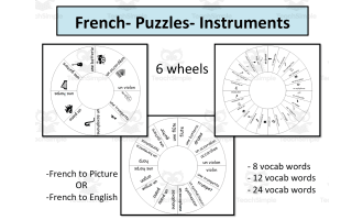 French- Wheel Puzzles- Instruments