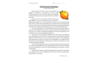 Fresh Fruit for Christmas - Reading Comprehension Worksheet