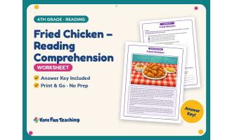 Fried Chicken – Reading Comprehension Worksheet – 4th Grade Practice