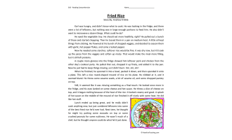 Fried Rice - Reading Comprehension Worksheet
