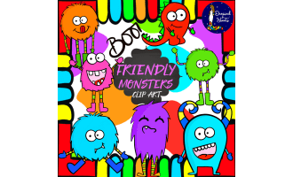 Friendly Monsters Clip Art