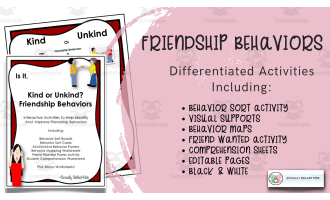 Friendship Behaviors Differentiated Activities For K-5th