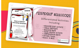 Friendship Behaviors  Differentiated Activities For K-5th