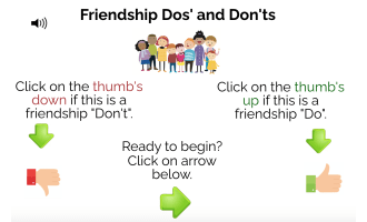 Friendship Dos nd Don'ts Boom Cards With Audio and a Reflection Sheet