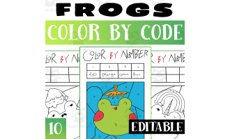Frog Color By Code Worksheet Activity for Morning Work