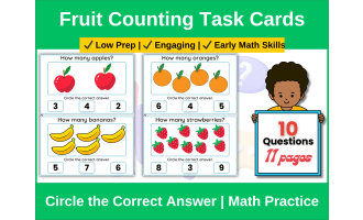 Fruit Counting Task Cards | Early Math Circle Activity