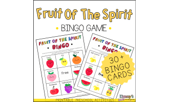 Fruit of the Spirit Bingo | Christian Preschool Bible Game