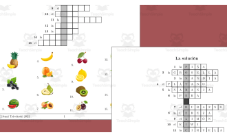 Fruits and Berries Crossword Spanish - Nombra las Frutas y Bayas