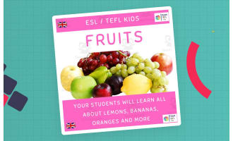 Fruits ESL Lesson Plan For Kids and Early Learners