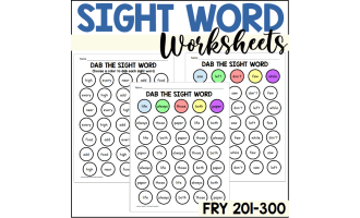 Fry 201-300 Dab a Sight Word Worksheets