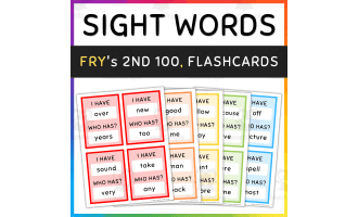 Fry Sight Words, I Have Who Has Game, Flash Cards, 101-200, [SET 2]