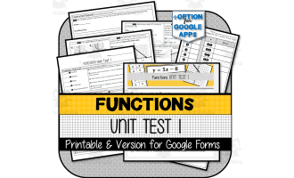 Functions Unit Test 2 by Teach Simple