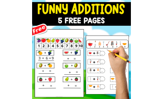 FUNNY ADDITIONS FOR KIDS | 5 PAGES