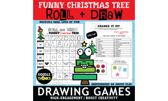 Funny Christmas Tree Roll and Draw Game | Drawing Focus Winter Art