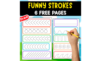 FUNNY STROKES | 6 FREE PAGES | FOR TRACING